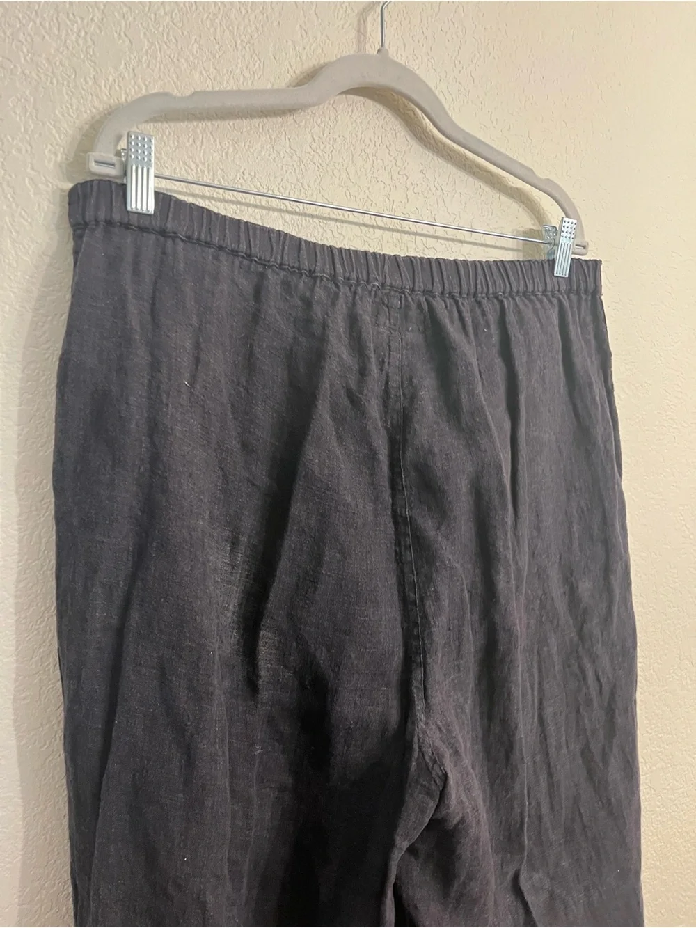 Flax Black 100% Linen-Blend Casual Chinos